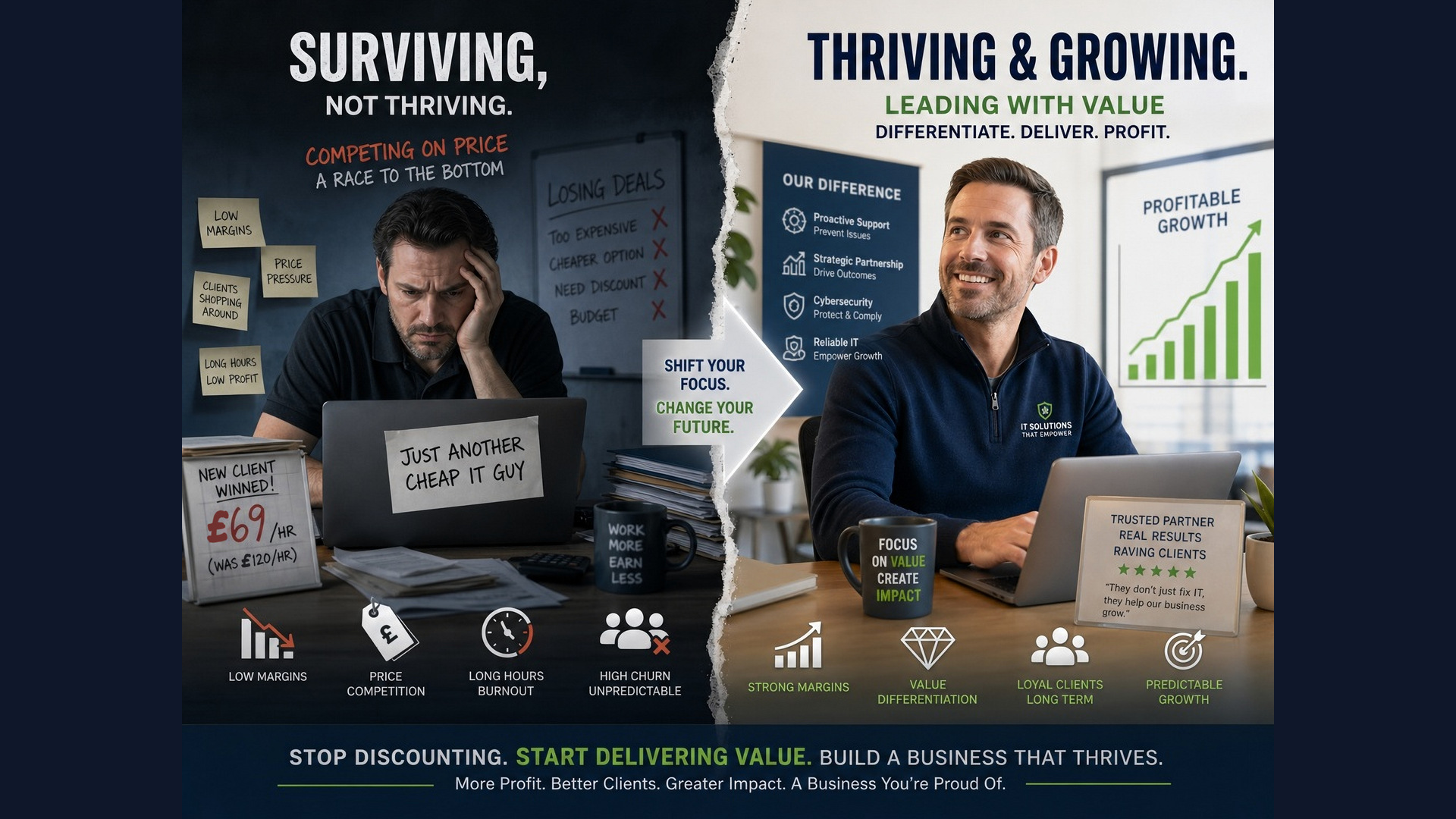 How MSPs and IT Support Businesses and Increase Profitability, Increase Sales and Win New Clients on Differentiation and Value rather than Price